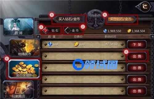 《暗黑血统》手游 金币交易所介绍