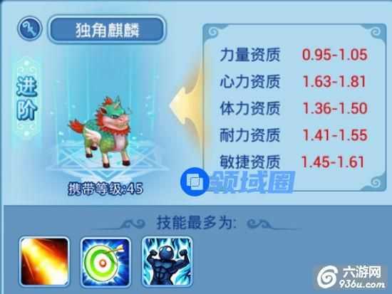 《水浒Q传》手游 召唤兽独角麒麟与火麒麟详解