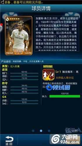 《绿茵传奇》手游 球员贝尔有什么实力介绍