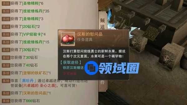 荣耀大天使汉斯的慰问品有什么用