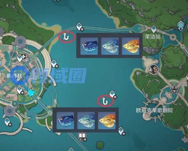 原神灰河渡手钓鱼点位在哪里 灰河渡手精炼材料钓鱼点分享[多图]图片6